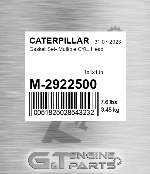 M-2922500 Gasket Set- Multiple CYL. Head