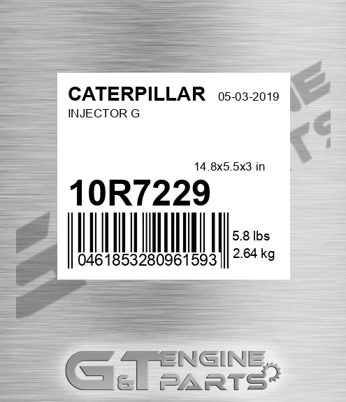 10R7229 INJECTOR G