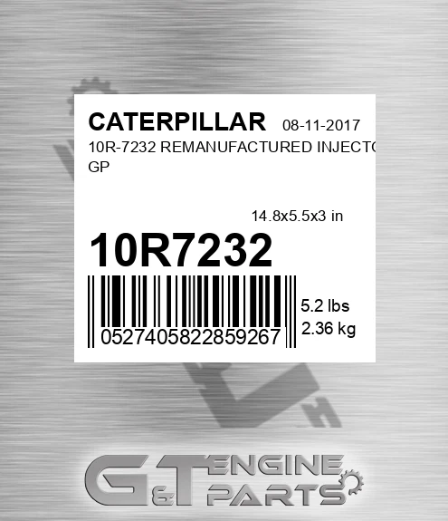 10R7232 10R-7232 REMANUFACTURED INJECTOR GP