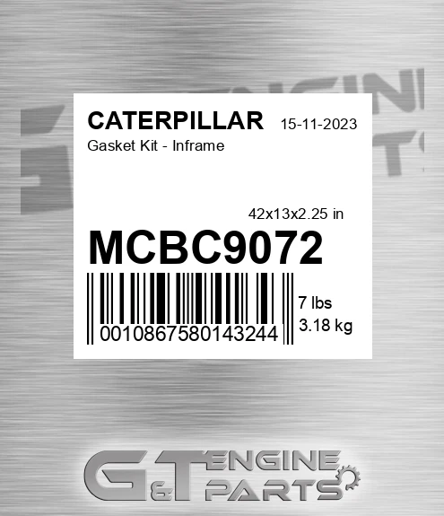 MCBC9072 Gasket Kit - Inframe