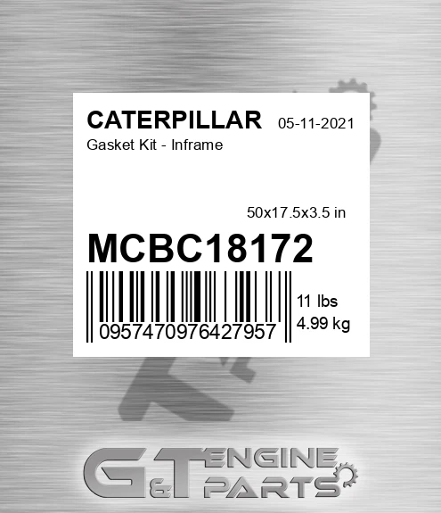 MCBC18172 Gasket Kit - Inframe