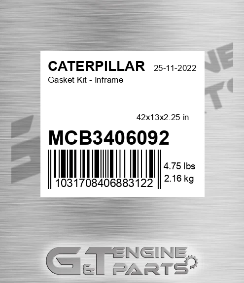 MCB3406092 Gasket Kit - Inframe