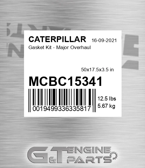 MCBC15341 Gasket Kit - Major Overhaul