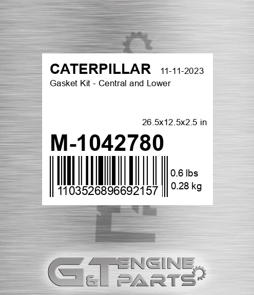 M-1042780 Gasket Kit - Central and Lower