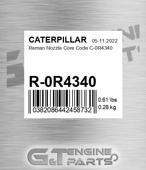 R-0R4340 Reman Nozzle Core Code C-0R4340