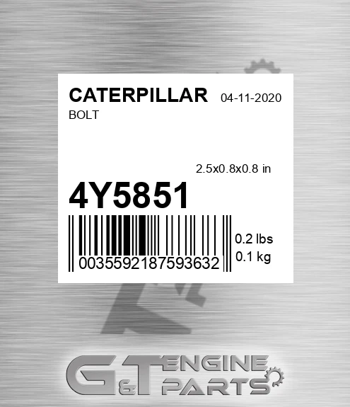 4Y-5851 Bolt for CATERPILLAR