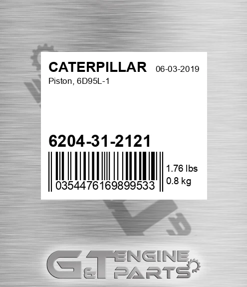 6204312121 Piston, 6d95l-1 for CATERPILLAR