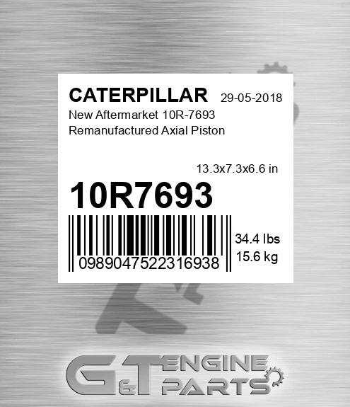 10R7693 New Aftermarket 10R-7693 Remanufactured Axial Piston