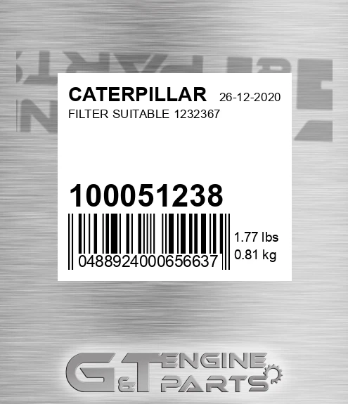 100051238 Filter Suitable 1232367