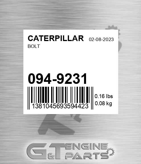 094-9231 Bolt