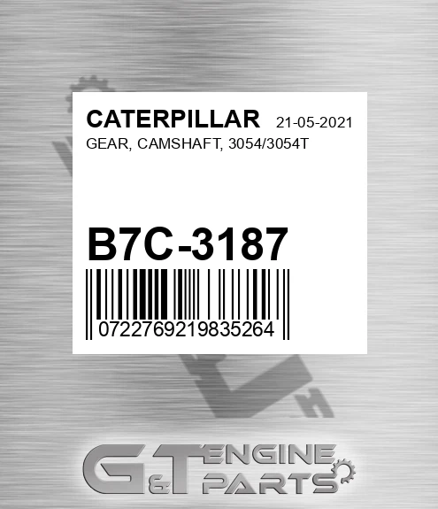 B7C-3187 GEAR, CAMSHAFT, 3054/3054T