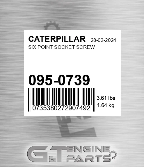 095-0739 Six Point Socket Screw