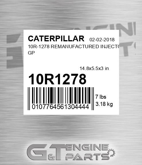 10R1278 10R-1278 REMANUFACTURED INJECTOR GP