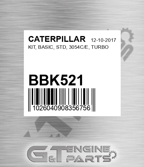 BBK521 KIT, BASIC, STD, 3054C/E, TURBO