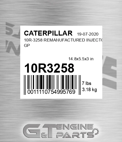 10R3258 10R-3258 REMANUFACTURED INJECTOR GP