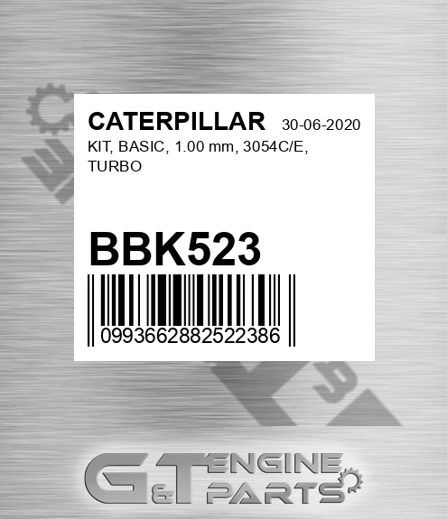 BBK523 KIT, BASIC, 1.00 mm, 3054C/E, TURBO