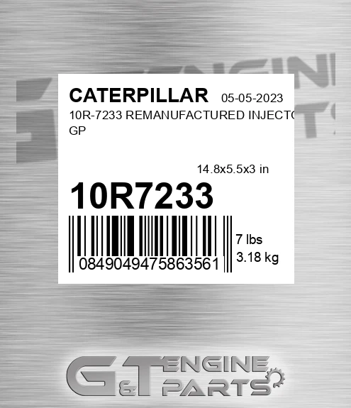 10R7233 10R-7233 REMANUFACTURED INJECTOR GP