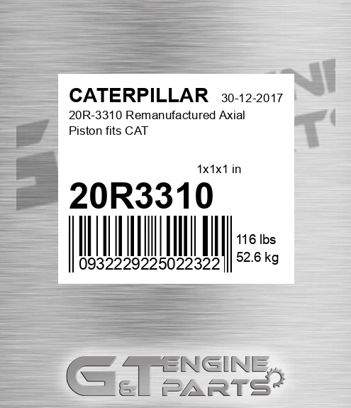 20R3310 20R-3310 Remanufactured Axial Piston fits CAT
