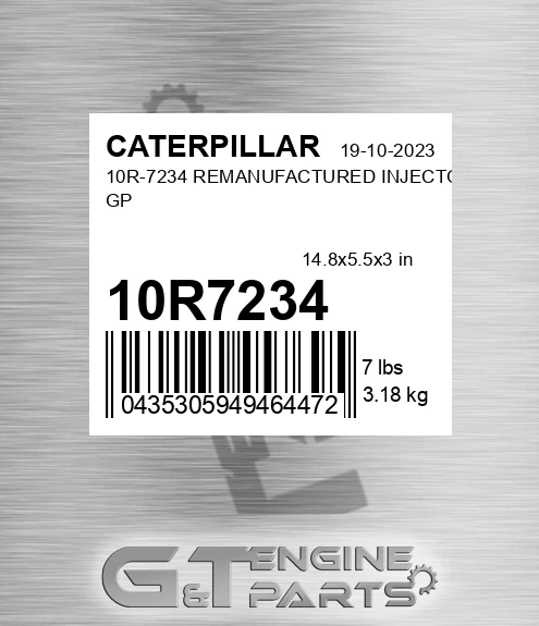 10R7234 10R-7234 REMANUFACTURED INJECTOR GP