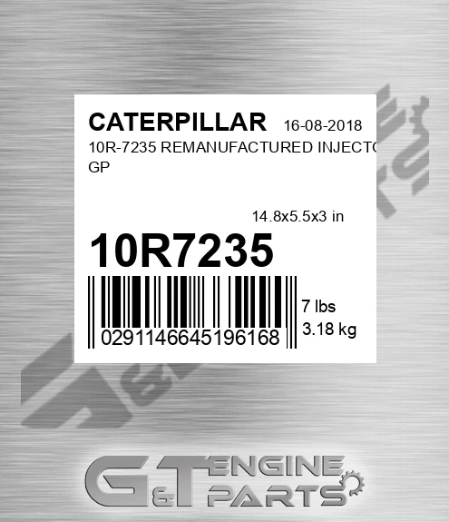 10R7235 10R-7235 REMANUFACTURED INJECTOR GP