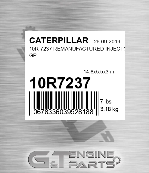 10R7237 10R-7237 REMANUFACTURED INJECTOR GP