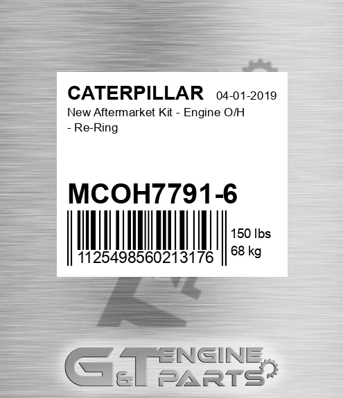 MCOH7791-6 New Aftermarket Kit - Engine O/H - Re-Ring