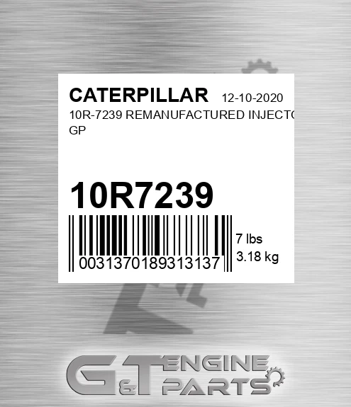10R7239 10R-7239 REMANUFACTURED INJECTOR GP