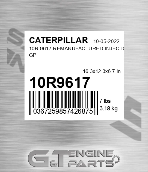 10R9617 10R-9617 REMANUFACTURED INJECTOR GP