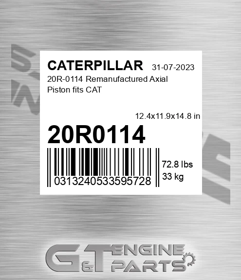 20R0114 20R-0114 Remanufactured Axial Piston fits CAT