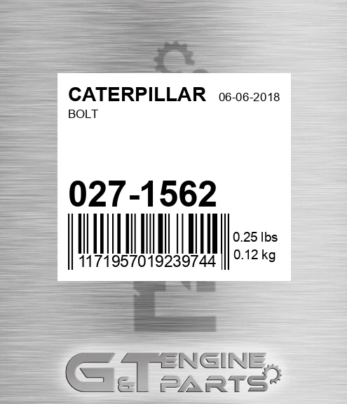 027-1562 Bolt