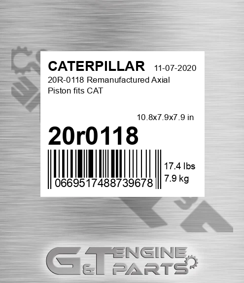 20R0118 20R-0118 Remanufactured Axial Piston fits CAT