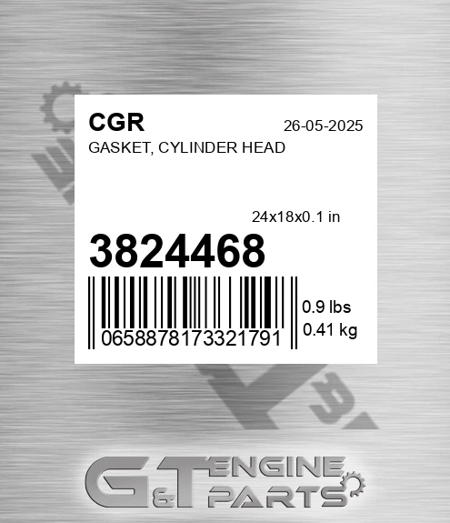 3824468 Gasket, Cylinder Head for CGR