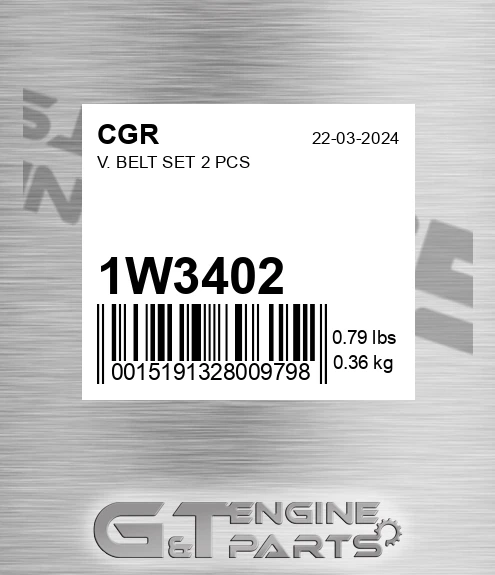 1W3402 V. Belt Set 2 Pcs