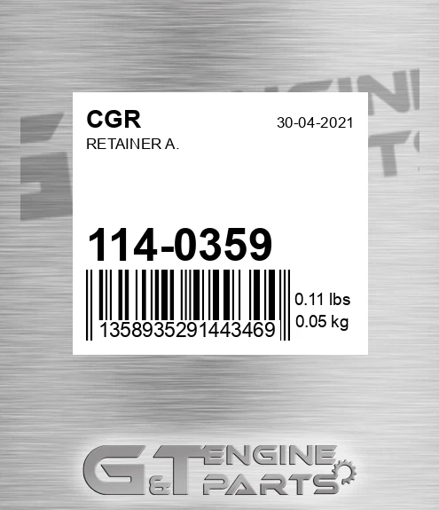 114-0359 Retainer A. for CGR