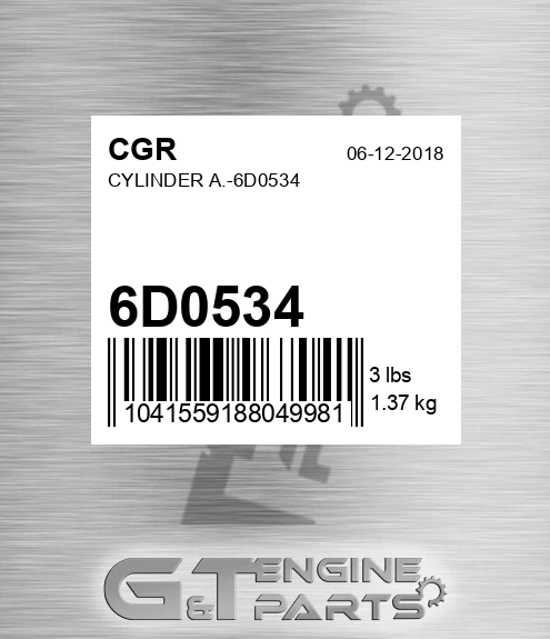 6D0534 Cylinder A.-