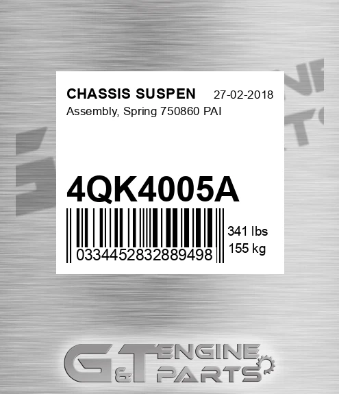 4QK4005A Assembly, Spring 750860 PAI
