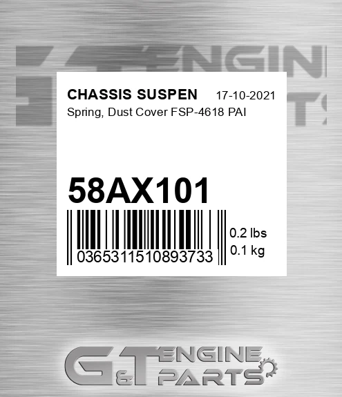 58AX101 Spring, Dust Cover FSP-4618 PAI