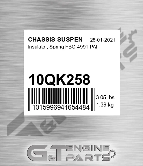 10QK258 Insulator, Spring FBG-4991 PAI