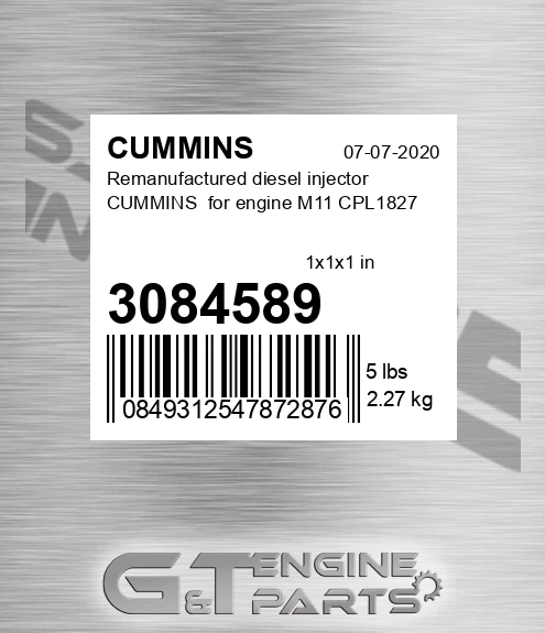 3084589 Remanufactured diesel injector CUMMINS for engine M11 CPL1827
