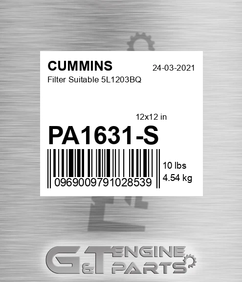 PA1631-S Filter Suitable 5l1203bq
