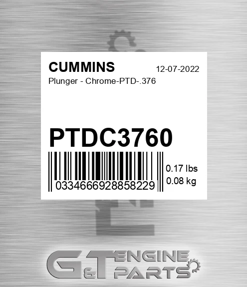 PTDC3760 Plunger - Chrome-PTD-.376