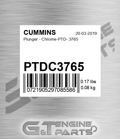 PTDC3765 Plunger - Chrome-PTD-.3765