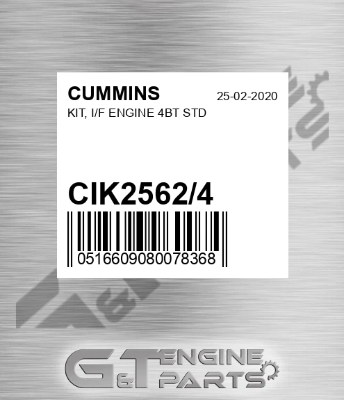CIK2562/4 KIT, I/F ENGINE 4BT STD