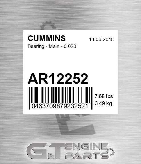 AR12252 Bearing - Main - 0.020