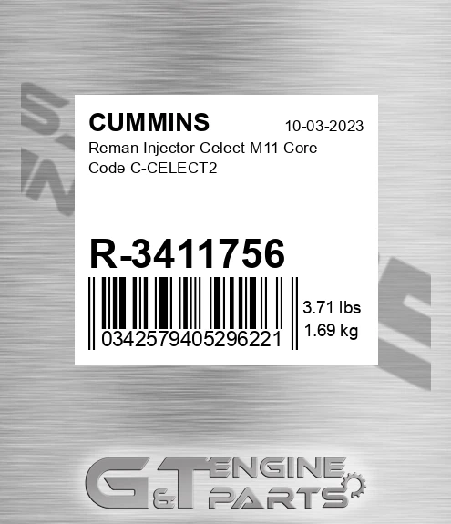 R-3411756 Reman Injector-Celect-M11 Core Code C-CELECT2