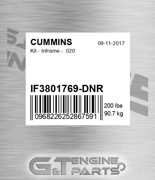 IF3801769-DNR Kit - Inframe - .020