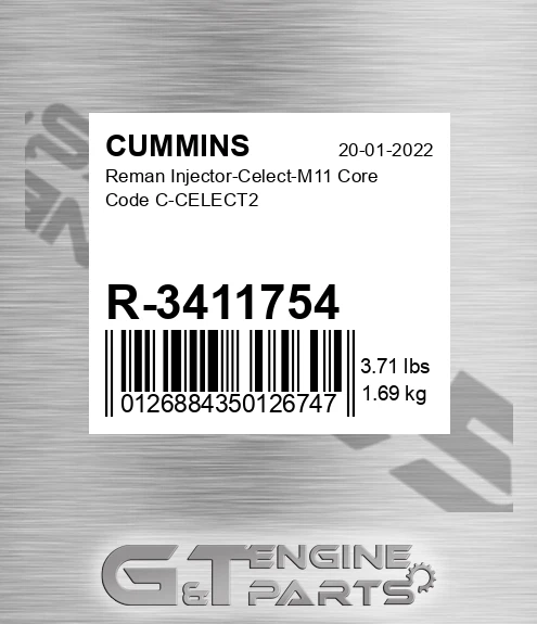 R-3411754 Reman Injector-Celect-M11 Core Code C-CELECT2