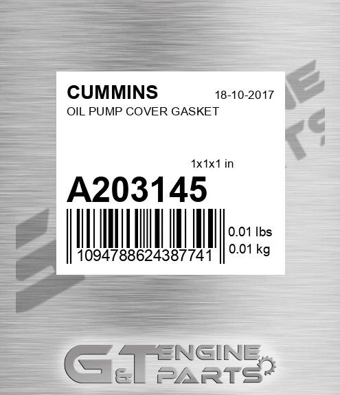 a203145 OIL PUMP COVER GASKET