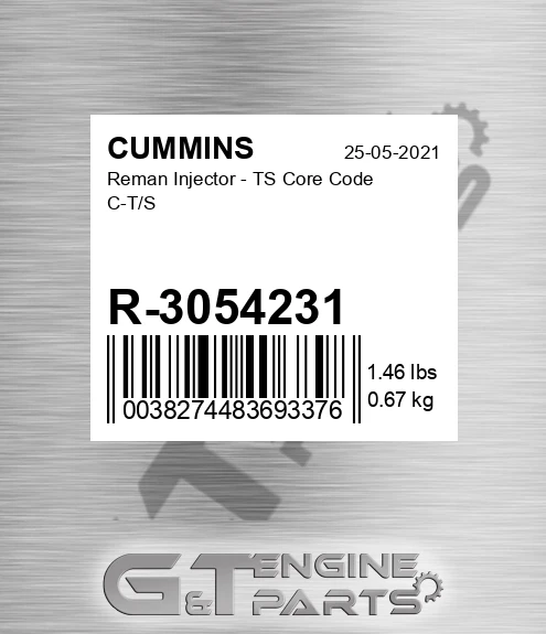 R-3054231 Reman Injector - TS Core Code C-T/S