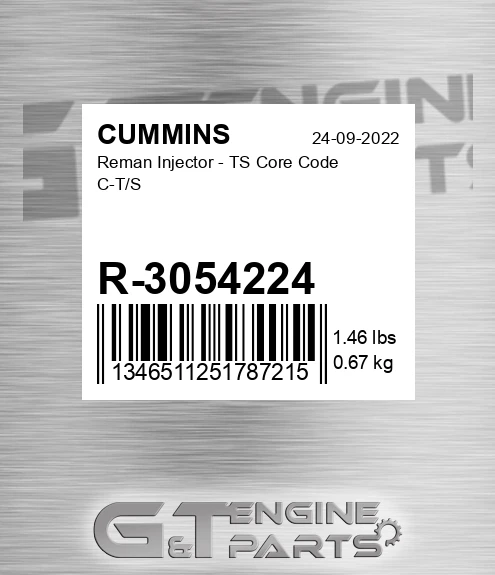 R-3054224 Reman Injector - TS Core Code C-T/S
